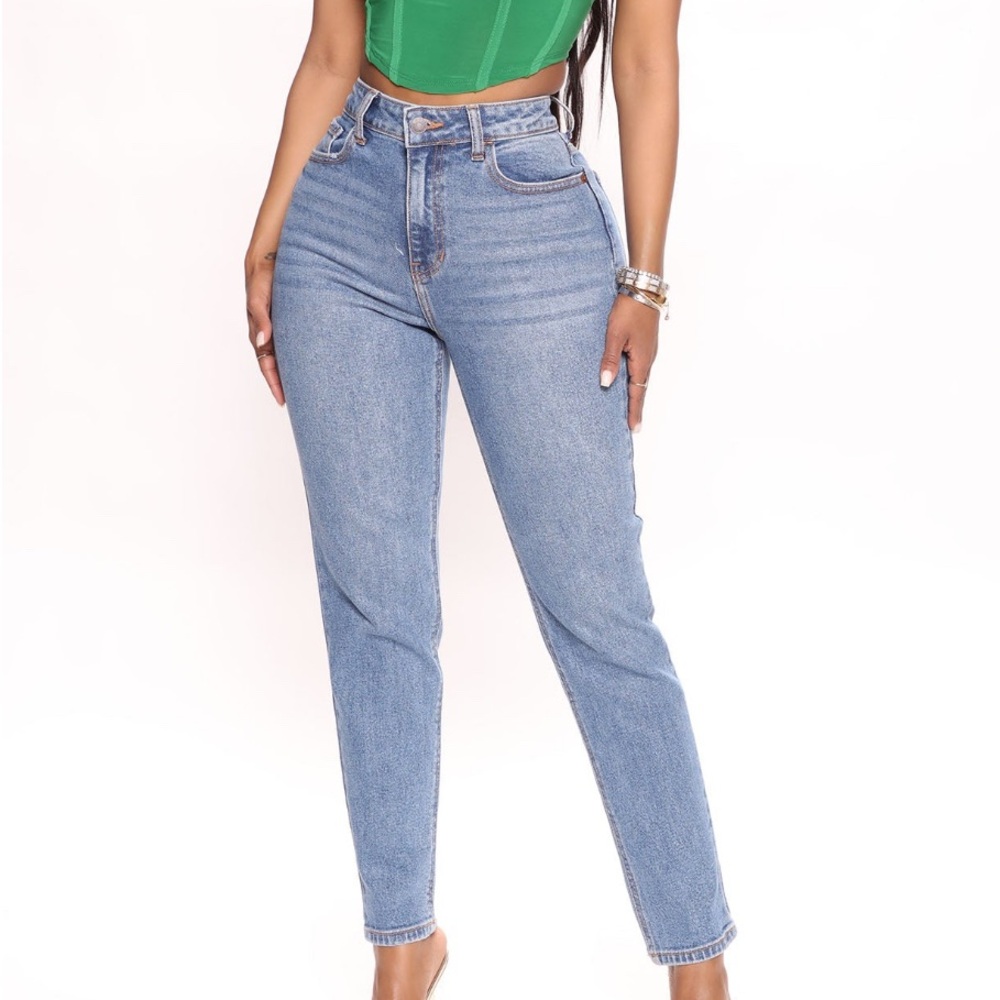 Fashion Nova Blue High Rise Jeans